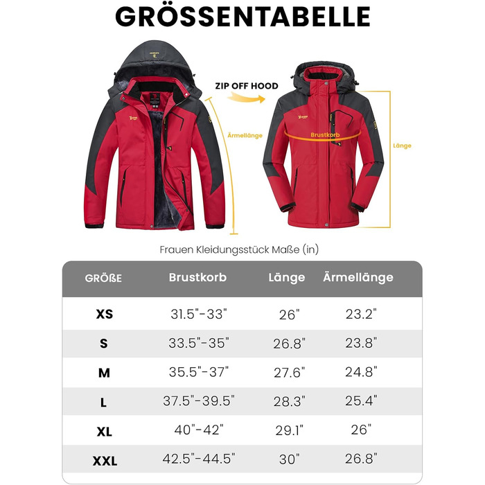 Жіноча куртка: флісова, зимова, водонепроникна, дихаюча, тепла, вітрозахисна, софтшел з капюшоном (S, червона)