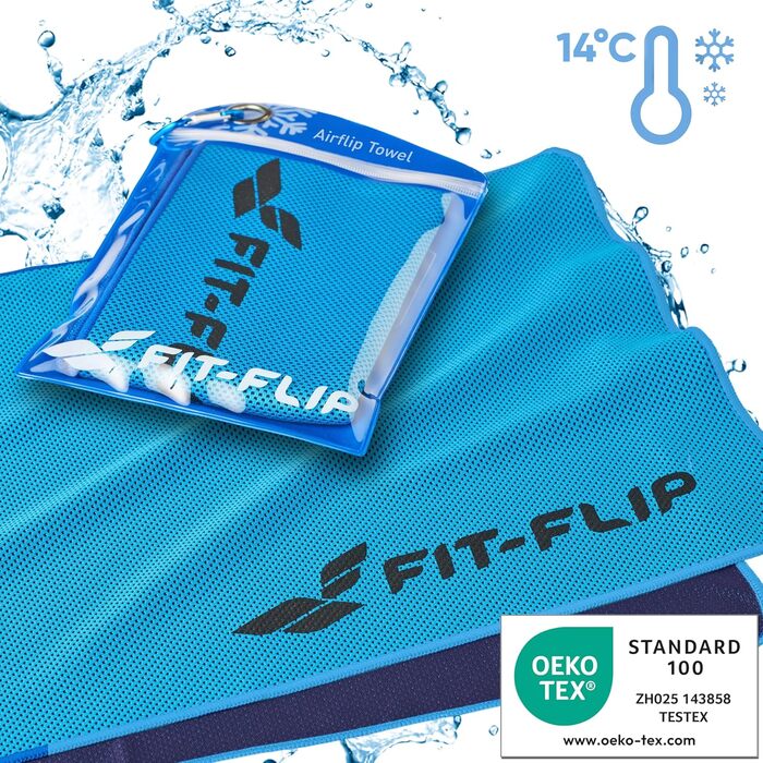 Охолоджуючі рушники Fit-Flip 3 шт. – для фітнесу та спорту – мікрофібра, охолодження шиї – Airflip, рушники Cool Ice Towel – блакитний, рожевий, сірий, 100x30 см