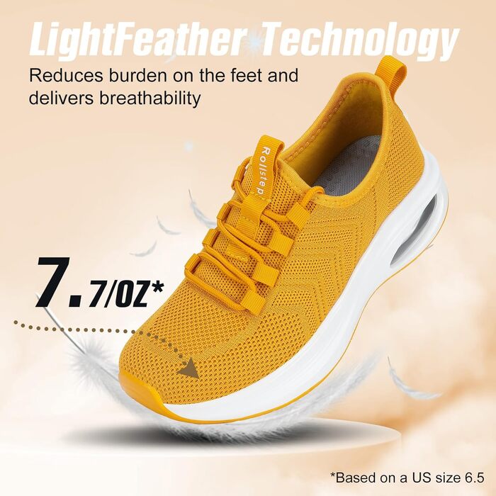 Жіночі кросівки з широкою передньою частиною та підтримкою стопи - для бігу, тренувань, занять у залі та прогулянок. Колір: жовтий, розмір 38 EU.