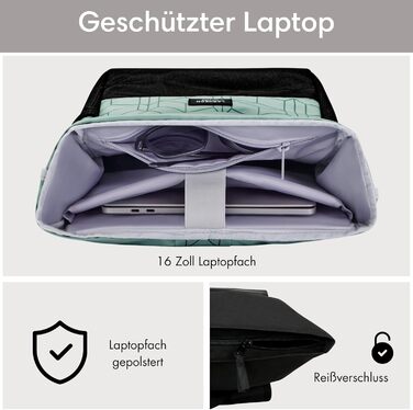 Рюкзак LARKSON No 4 Rolltop водостійкий з відділенням для ноутбука, для жінок і чоловіків, універсальний для роботи, навчання та велосипеда, великий дорожній рюкзак