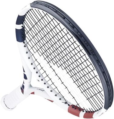 Тенісна ракетка Babolat Boost Drive: легкий графітовий фрейм, велика головка, струни 16x19, для початківців, білий/кораловий гріп