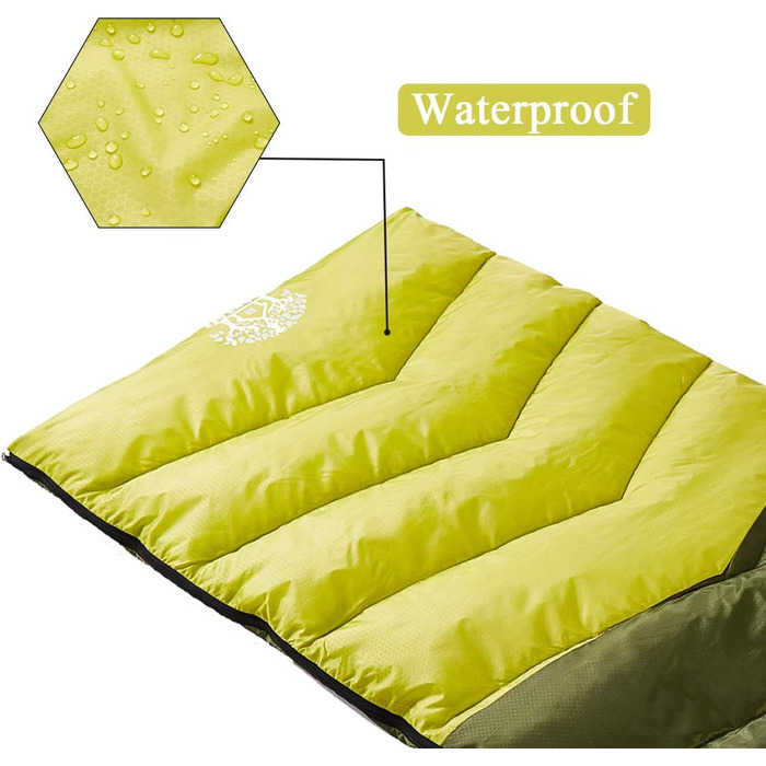 Сплячий мішок 4 сезони для дорослих та дітей, для кемпінгу, походів, активного відпочинку. Легкий, водонепроникний, з компресійним мішком.