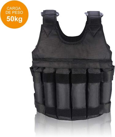 Обважнювач жилет VGEBY для чоловіків 50 кг, посилена оксфордська тканина, 12 кишень, для силових та вуличних тренувань