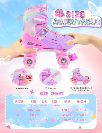 Роликові ковзани 2PM SPORTS для дітей: регульовані, рожево-блакитні, розмір 32-36 EU