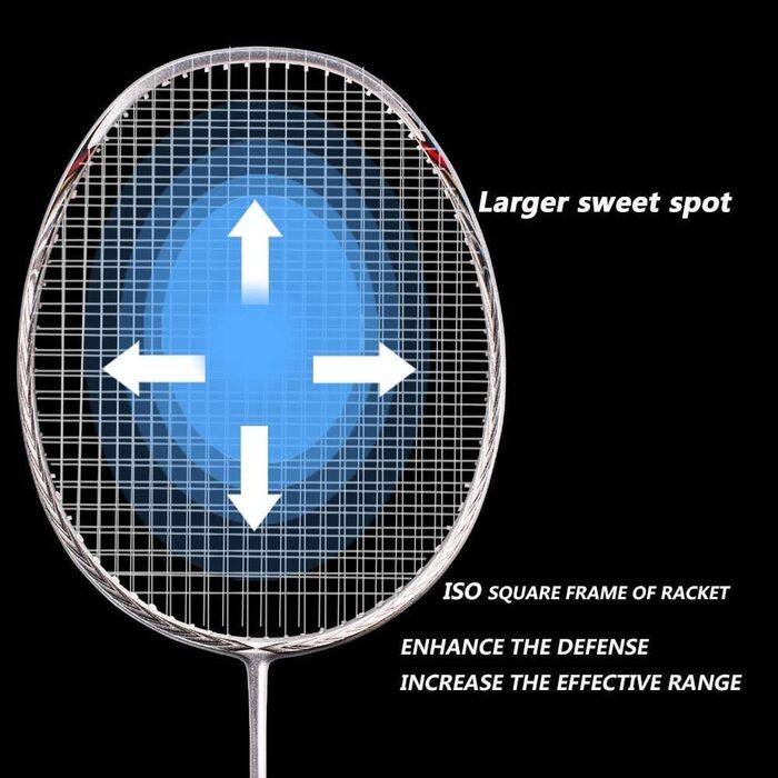 Ракетка для бадмінтона Senston N80 з графіту та карбону, легка, з сумкою (срібна)