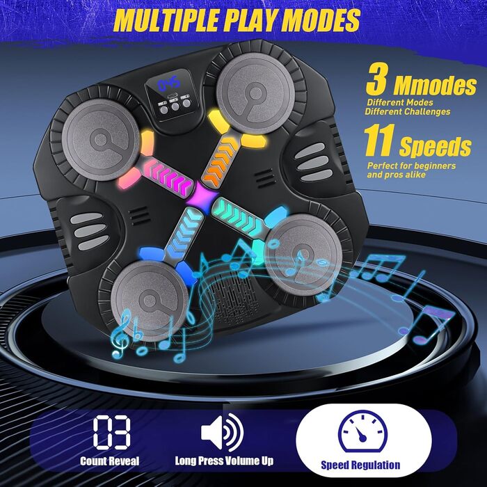 Музична скринька-машина, спортивні іграшки для дітей, настінна музична скринька з підсвіткою та звуком, подарунок для хлопчиків та дівчаток віком 3, 4, 5, 6, 7, 8 років, чорна