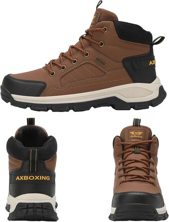 Чоловічі зимові черевики AX BOXING: утеплені, трекінгові, для ходьби в горах, водонепроникні, антиковзаючі, розмір 41-46 EU (колір: коричневий, розмір 42 EU)