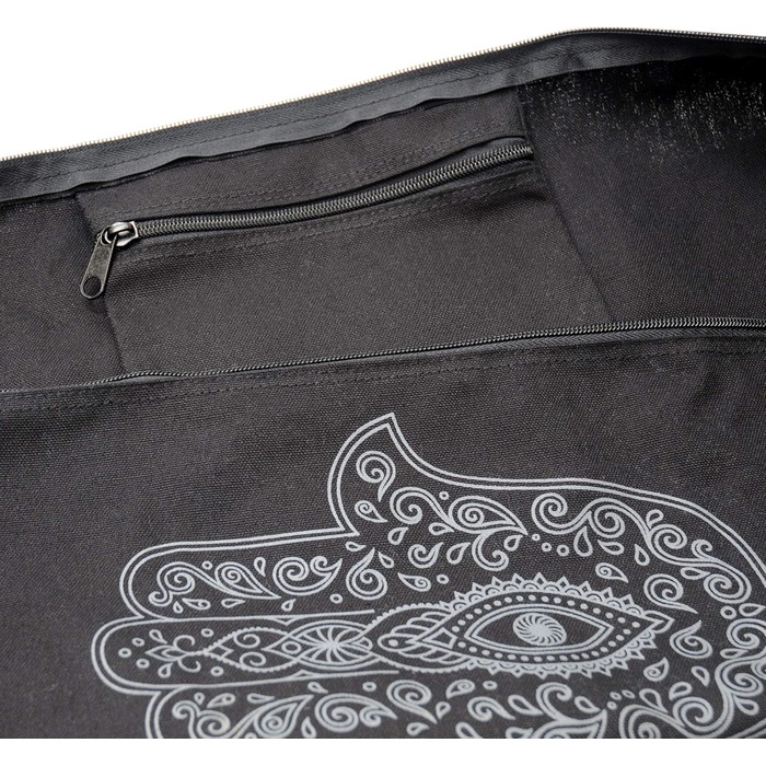 Сумка для йоги Yogistar Yogibag Basic із бавовни, 65 см, з застібкою-блискавкою, арт-колекція, дизайн Рука Фатіми, чорна