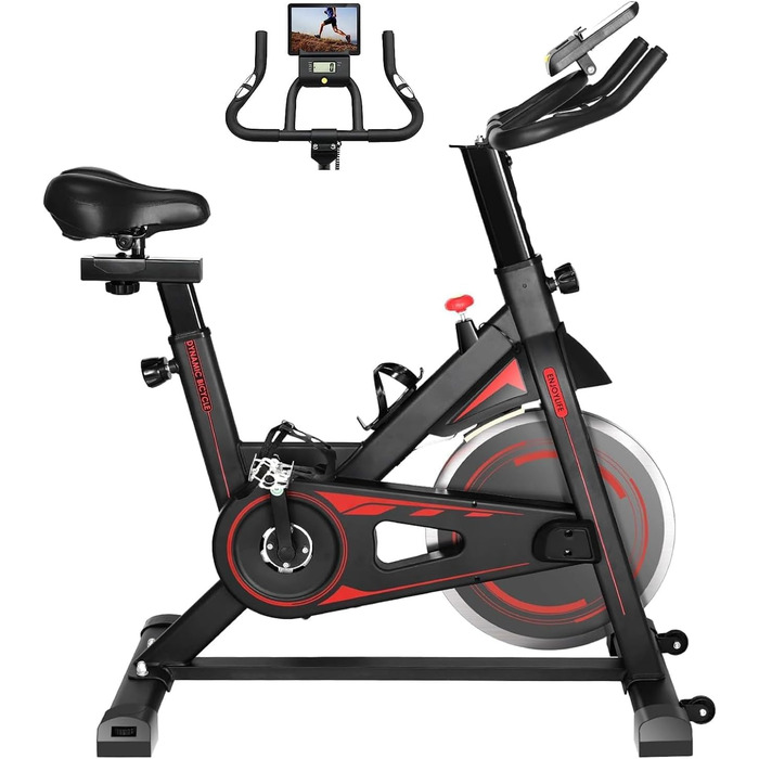 Велотренажер для дому Heimtrainer, 10 кг маховик, до 150 кг, регульоване сидіння і опір, пульсометр, LCD-дисплей, тримач для планшета та пляшки, фітнес-байк для тренувань у приміщенні
