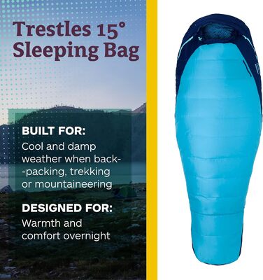 Сплячий мішок Marmot Trestles 15 для жінок, French Blue/Harbor Blue, зріст 168 см