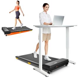 Бігова доріжка для дому з нахилом 9%, Walking Pad з 6-точковою амортизацією, 1-6 км/год, 2.5 к.с., чорна. Для дому/офісу з пультом ДУ