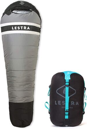 Спальний мішок Lestra Outdoor Greenland 200 - для екстремального холоду, комфортна температура -11°C, ліва застібка, 200 x 75 см, 1,6 кг, сірий