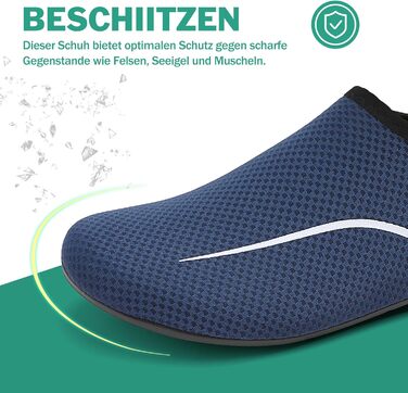 Чоловічі та жіночі шкарпетки для плавання Sixspace – аквашузи, шкарпетки для басейну, пляжні шкарпетки, швидковисихаючі, дихаючі, для серфінгу, йоги, темно-синій (43 EU)