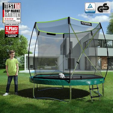 Трамплін KINETIC SPORTS 'Bungee Safety Elite' Ø 244/305/366 см - AirMAXX, для дітей та дорослих, Outdoor, зелений