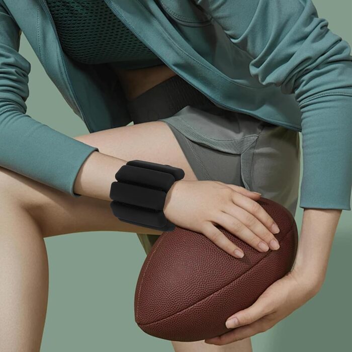 Регульовані вантажні манжети на зап'ястя та щиколотки - набір для йоги, танців, аеробіки (чорний)