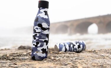 Пляшка для води Les Artistes Paris Bottle Up, 500 мл, унісекс, біло-чорно-сіра, термос