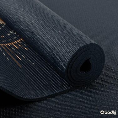 Йога мат Bodhi Leela Collection | Нековзна спортивна мат | Безпечна та миюча мат | PVC мат для йоги, пілатесу та гімнастики (Lunalign, темно-синій)