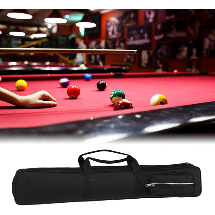 Чохол для кия Billard з 8 відділеннями, з ремінцем, ударостійкий, для кия з суглобом 1/2, чорний