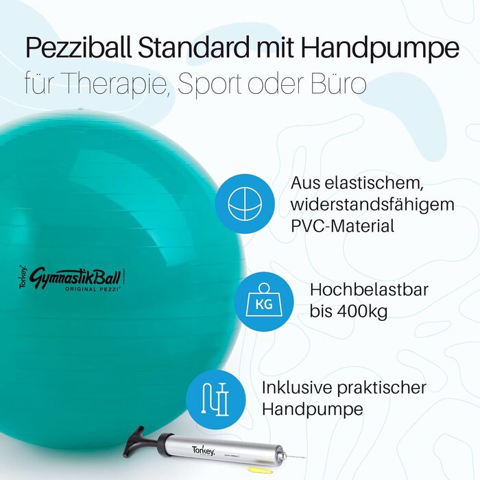 Гімнастичний м'яч Tonkey Pezzi Ball 75 см з насосом, червоний — фітбол для фітнесу та йоги