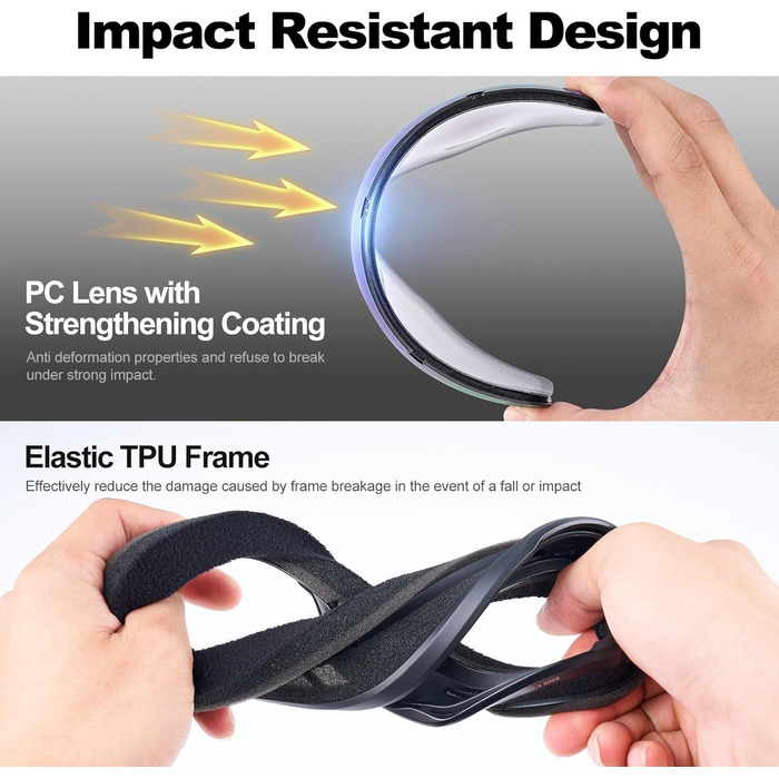 Окуляри для сноуборду та гірськолижного спорту Odoland, чорні, дзеркальні, VLT 14% - захист від сонця та запобігання запотіванню