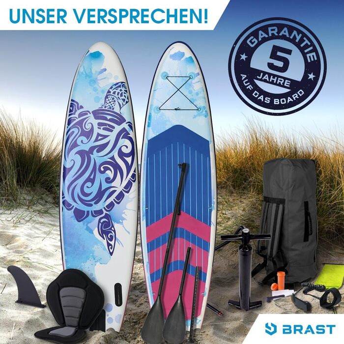 Надувна SUP-дошка BRAST Lady 300 см для жінок, набір 2в1 з веслом, сидінням-каяком, кріпленням для екшн-камери, насосом, рюкзаком, аксесуарами