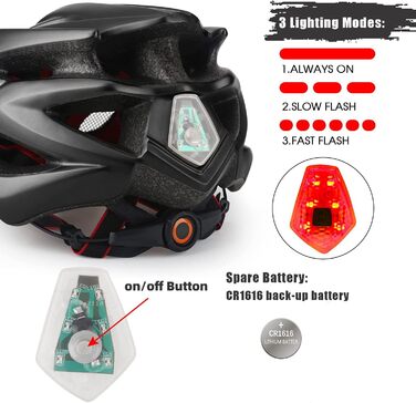 Велосипедний шолом Shinmax для чоловіків і жінок з LED-підсвіткою, візором, суперлегкий, регульований, для MTB, з сумкою для зберігання