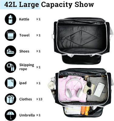 Спортивна дорожня сумка Castura 55L, велика, з плечовим ременем, для жінок і чоловіків, для тренажерного залу, подорожей та відпочинку, темно-синя