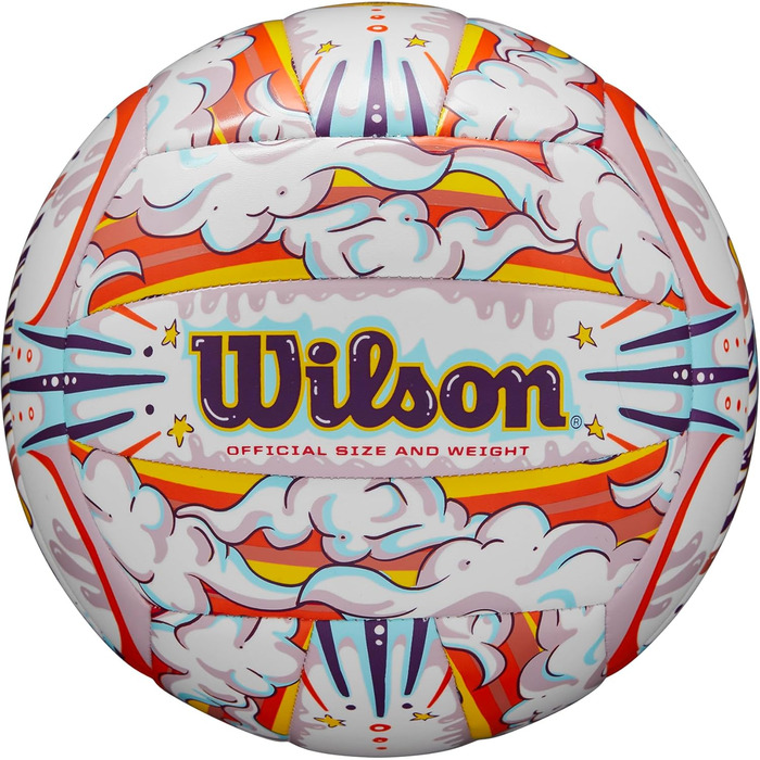Волейбольний м'яч WILSON Graffiti, офіційний розмір, для вулиці, біло-оранжевий