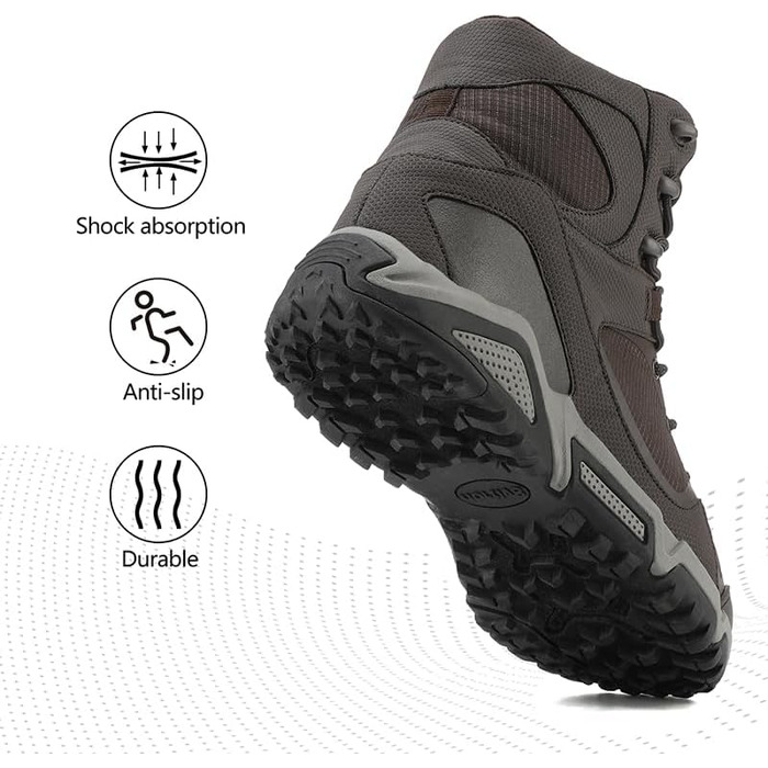 Чоловічі трекінгові черевики NORTIV 8, водонепроникні, для хайкінгу (44 EU, Коричневий)