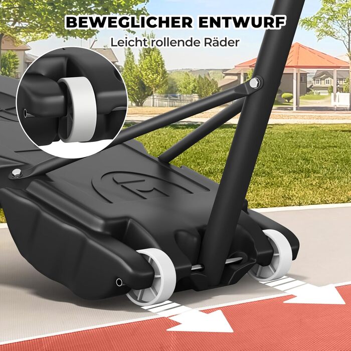 Баскетбольний кошик YOLEO для дітей, регульована висота 1,1-2,1 м, мобільна конструкція, для гри в приміщенні та на вулиці, до 12 років