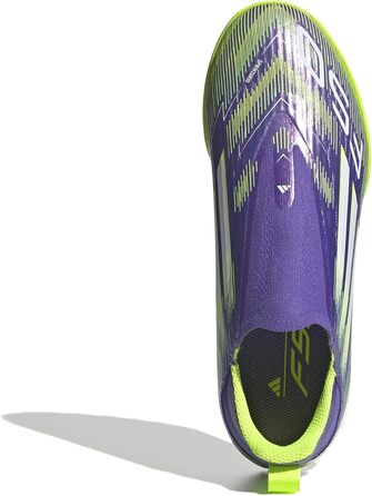 Дитячі футбольні бутси adidas F50 League Laceless для твердого поля, 34 EU, Purple Rush/Cloud White/Lucid Lemon