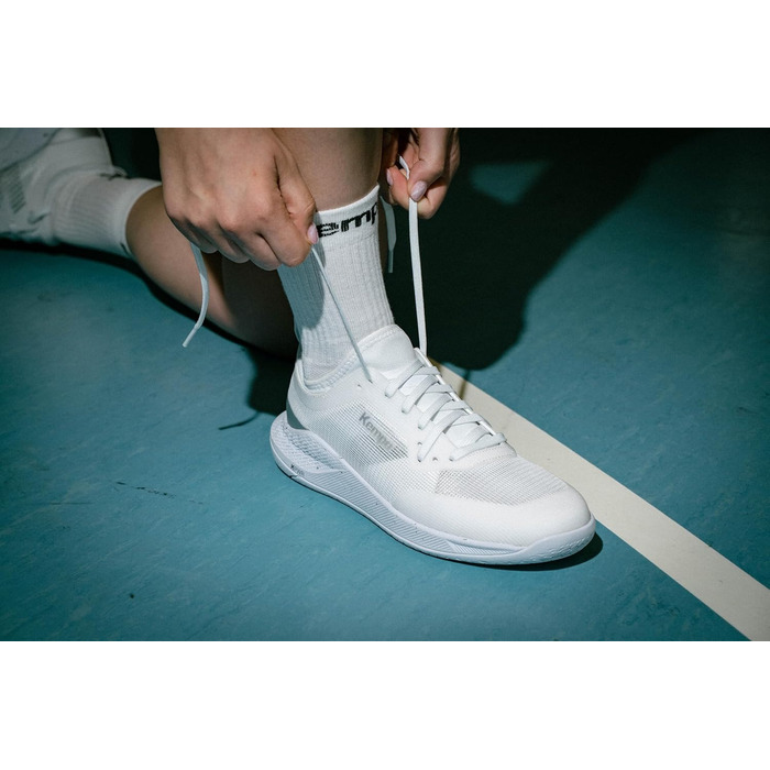 Жіночі спортивні кросівки Kempa Kourtfly, білий, флуоресцентний жовтий (38 EU, білий срібло)