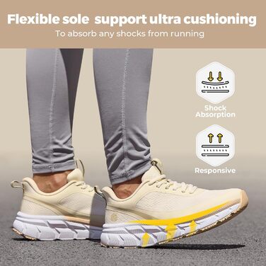 Жіночі кросівки для бігу FitVille з широкою стопою: дихаючі, легкі, зручні для ходьби (39 EU, кольору шампань)