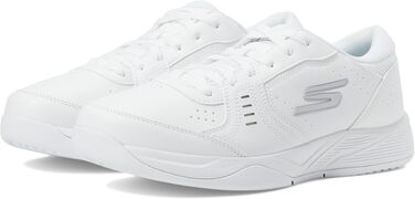 Кросівки для піклболу Skechers Viper Court Smash для жінок, біло-сріблясті, для залів та відкритих майданчиків, Relaxed Fit