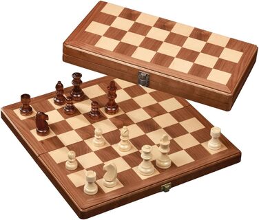 Шахи Philos 2626, велика шахова касета з горіха, поле 42 мм, король 80 мм, дерев'яні фігури