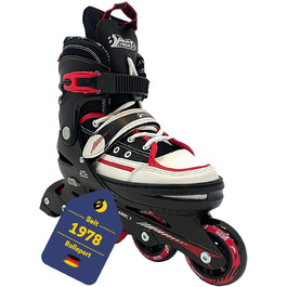 Інлайневі ролики Best Sporting для дітей, регульовані 37-41, з гальмом, чорно-червоні