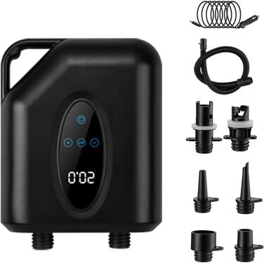 Насос SUP JoyFan: електричний, 12V, високий тиск 20PSI, швидке надування/здування, автовимкнення, чорний, ручний/автомобільний