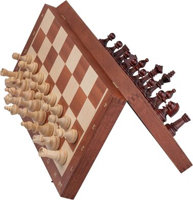 Набір для шахів Großartig Tournament NO. 6 | Master Of Chess | Шаховий набір з шахівницею 54x54 см з горіха та ясену | Набір шахів Staunton | NO.6 | Горіх & Ясен 54 см