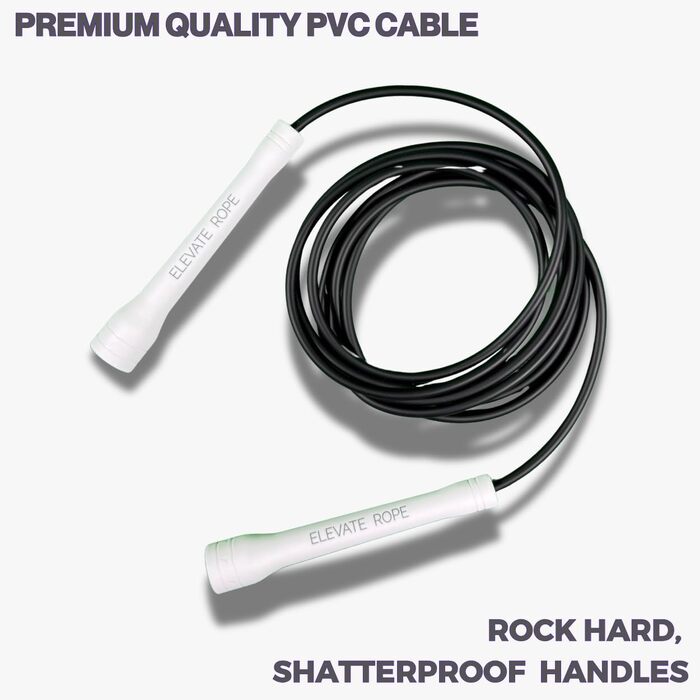 Стрибкове канат Elevate Speed Rope MAX - професійний, 5 мм, 3 м, з міцного PVC та нейлону, чорний