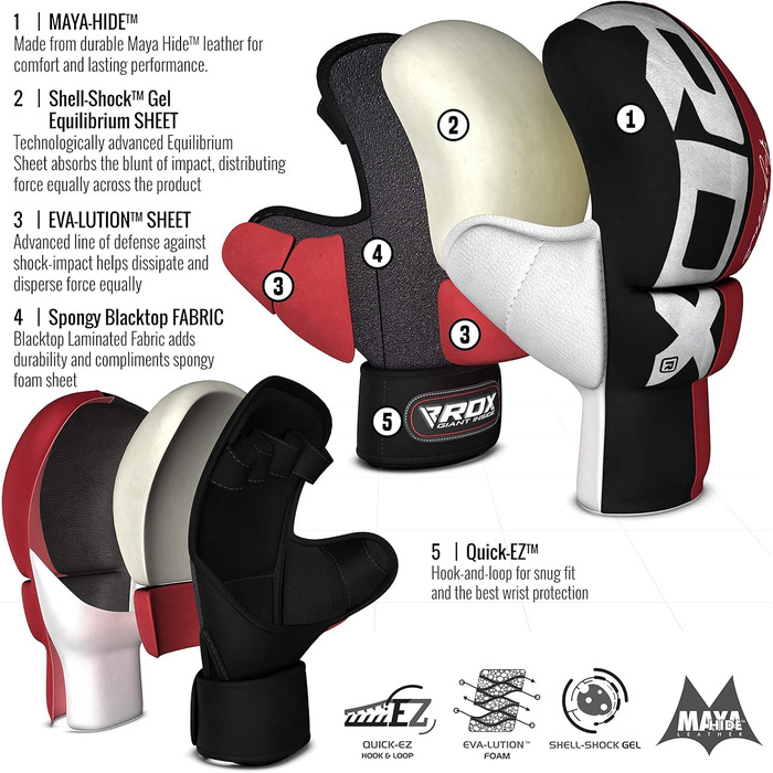 Боксерські рукавички RDX MMA для чоловіків та жінок, рукавички для спарингу, кікбоксингу, муай-тай та інших видів єдиноборств. Відкриті рукавички для ударів та греплінгу.