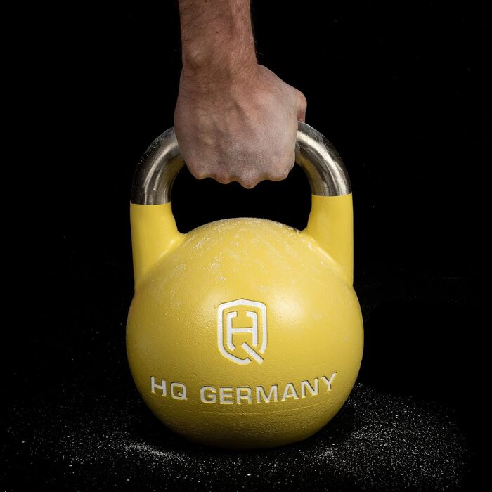 Професійна гиря HQ Germany 16 кг з нержавіючої сталі, з нековзною ручкою, ±200 г, порошкове покриття
