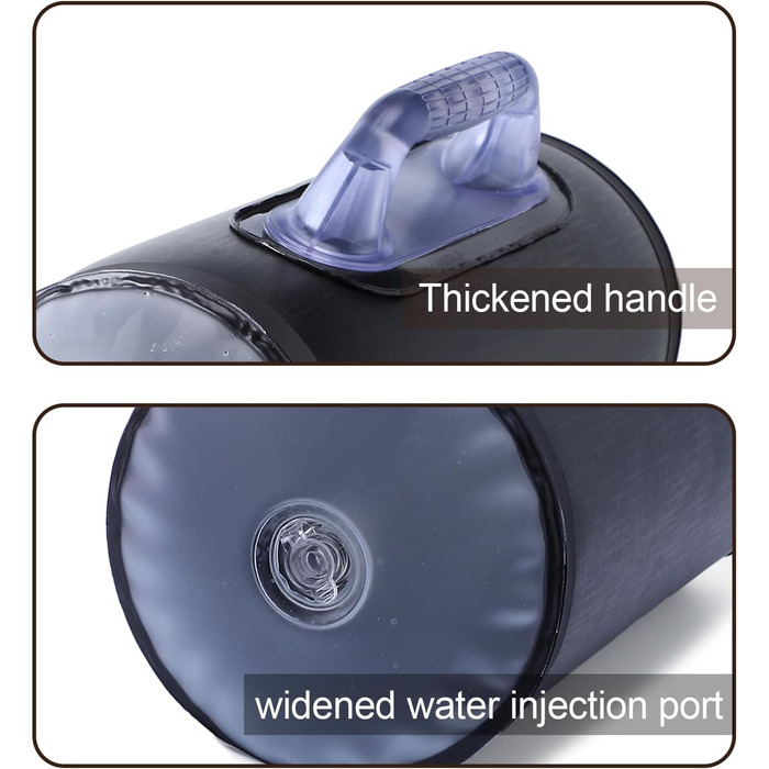 Гідравлічні гантелі Deiris, набір для заповнення водою, вага до 14 кг/пара, для силових тренувань та фітнесу (Чорний: пара 14 кг)