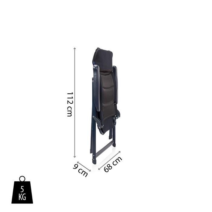 Кемпінг стілець Campart Livorno з підлокітниками, широке сидіння, 7 положень, CH-0672