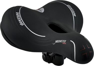 Велосипедне сідло WITTKOP з 3 зонами комфорту та гелевою підвіскою | Зручне сідло для жінок та чоловіків | MTB, Trekking, City Single