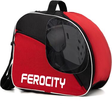 Набір для лижного спорядження Ferocity Premium: сумка для лиж, черевиків, шолома та аксесуарів (червоний/чорний)
