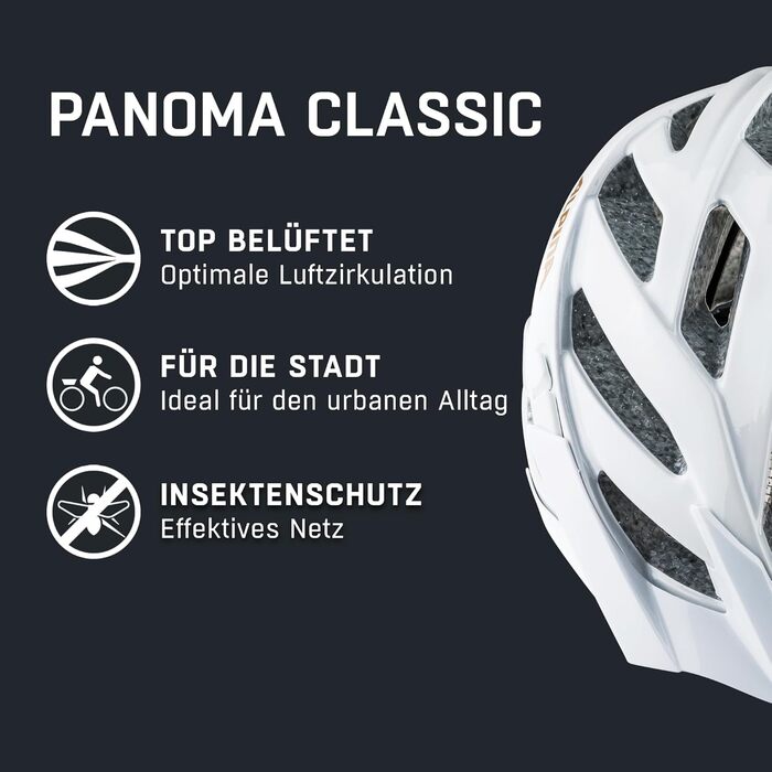 Шолом велосипедний Alpina Panoma Classic білий глянцевий (56-59 см) з LED-ліхтарем