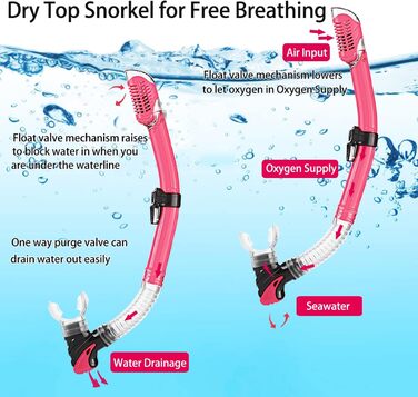 Набір для снорклінгу для дорослих з ластами, маскою та сухим снорклом, у комплекті сумка