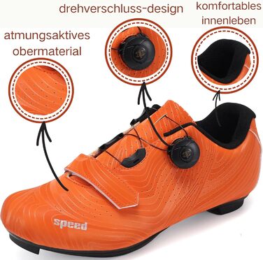 Велосипедні шкарпетки Milazzo для чоловіків – для шосе, MTB та велотренажери – дихаючі велосипедні шкарпетки, сумісні з педалями SPD, SPD-SL та Look Delta (червоний оранжевий, 47 EU)