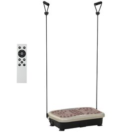 Віброплатформа HOMCOM з LED-дисплеєм, динаміками USB, пультами та тренувальними гумками для фітнесу