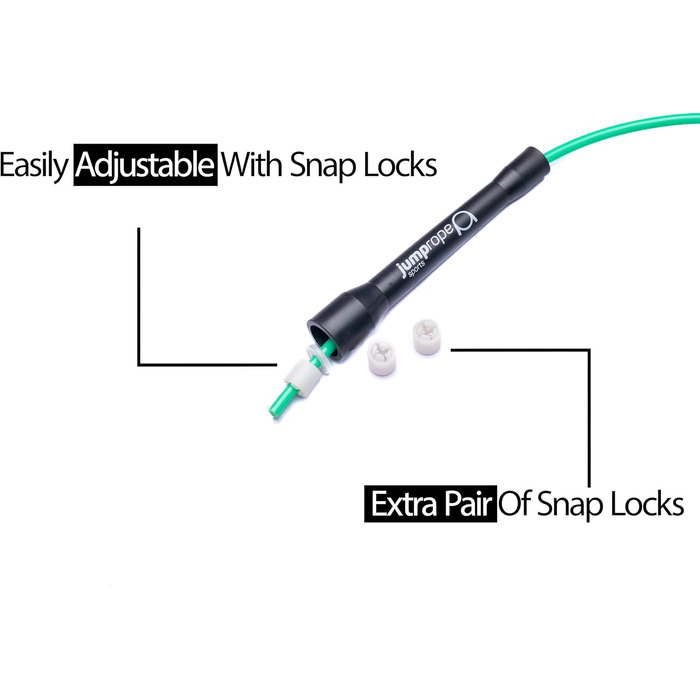 Професійне скакалка для змагань SPEED CHAMPION (діаметр 5 мм, довжина 3.0 м, регульована) (чорний-неоновий зелений)